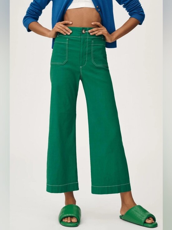 Maeve Pants - Maeve The Colette Crop Wide-Leg Pants: Contrast-Stitch Edition 25 Magic Fabric